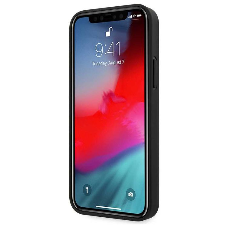 CG Mobile Guess PU Saffiano V Stitched with Metal Logo Case Compatible for iPhone 12 / 12 Pro (6.1") Shock & Scratch Resistant, Easy Access to All Ports, Drop Protection Back Cover - Gold 