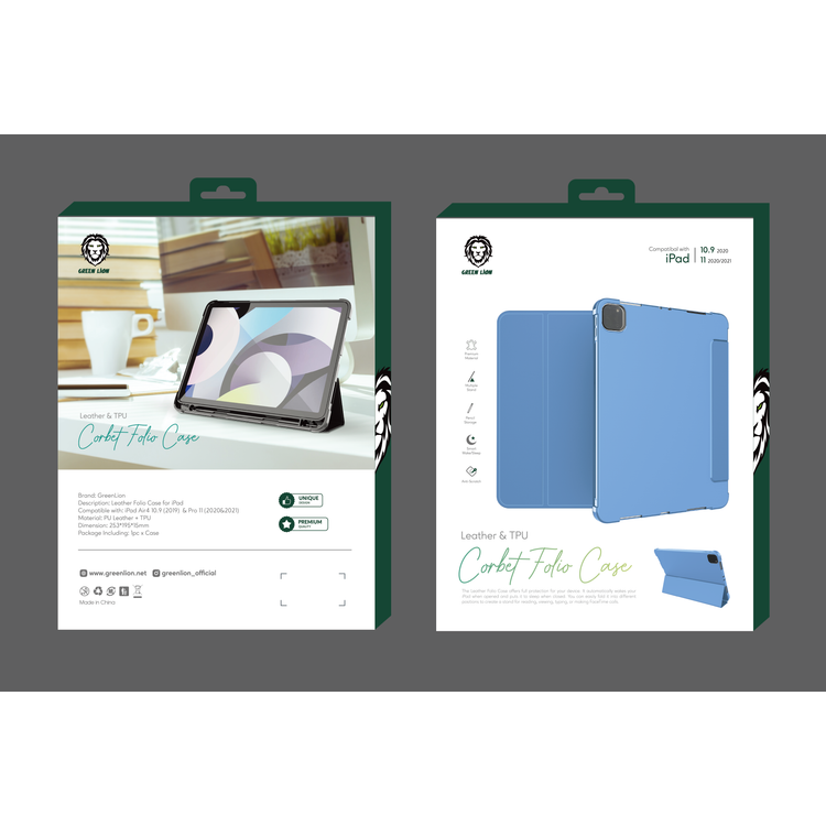 Green Lion Leather & TPU Folio iPad Case