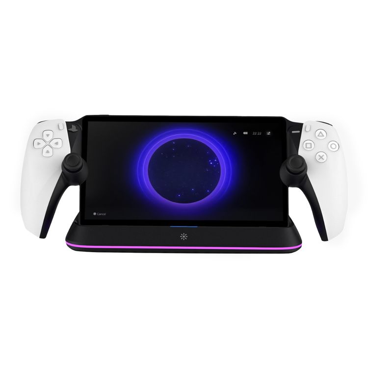 Porodo Gaming PlayStation Portal Charging Dock with Anti Slip Base, Built-in Safeguard, ABS Material, RGB Light - Black 