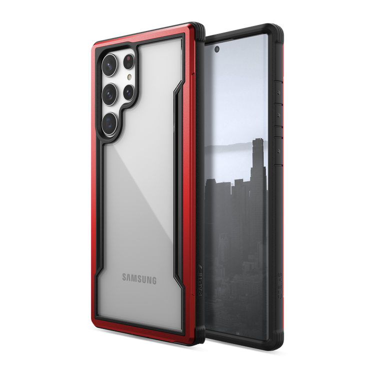 كفر X-Doria Raptic Shield متوافق مع هاتف Samsung Galaxy S22 Ultra - أحمر