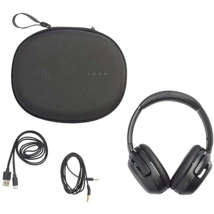 JBL Tour One M2 Wireless Over-Ear Headphones with Dynamic EQ at Low Volume, Impressive JBL Spatial Sound, True Adaptive Noise Cancelling - Black