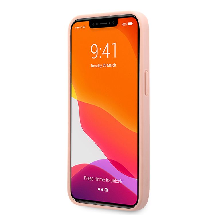 CG MOBILE Guess PU Saffiano Case with Big 4G Silver Logo Compatible for iPhone 13 (6.1") Anti-Scratch, Easy Access to All Ports, Shock Absorption