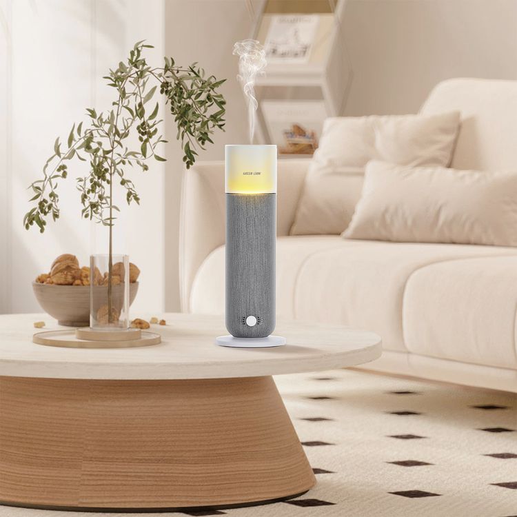  Green Lion Smart Bloom Aroma Diffuser with 120mL Bottle Capacity, Up to 5800 ft³ Coverage, Triple-Gear Fragrance, Rotating Knob, Aromatherapy, 3.3W Working Power - Gray