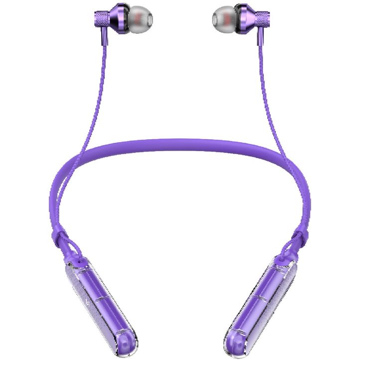 Porodo Soundtec SV Pro Neckband Earphones ENC with 5 Voice Effect Modes, Magnetic Earbuds, 250mAh Battery Capacity, Up to 30 Hours Playtime - Purple