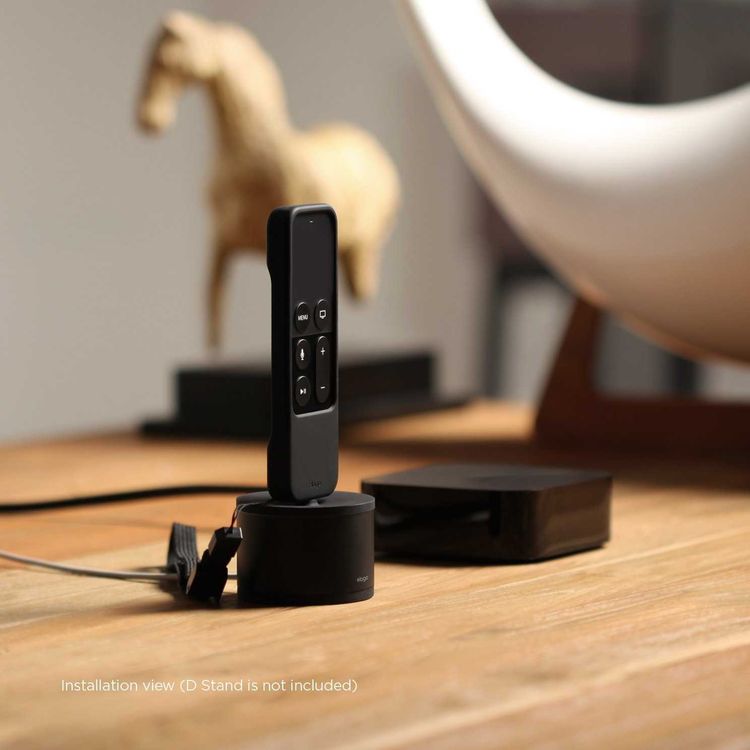 elago R1 Intelli Case Compatible with Apple TV Siri Remote 4K / 4th Generation - Magnet Technology, Shock Absorption - Black