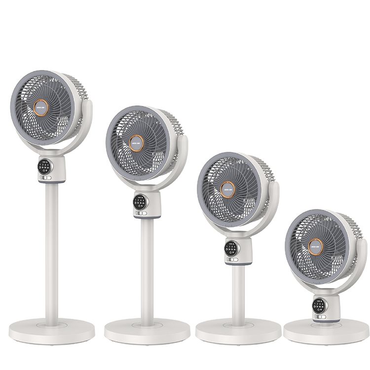 Green Lion Quad Flex Fan with Precision 4-Height Lock, Digital Display, Removable Windshield, Lightweight Design, Natural Wind Mode, Remote Control, LED Night Light, 4-8 Hours Working Time - White 