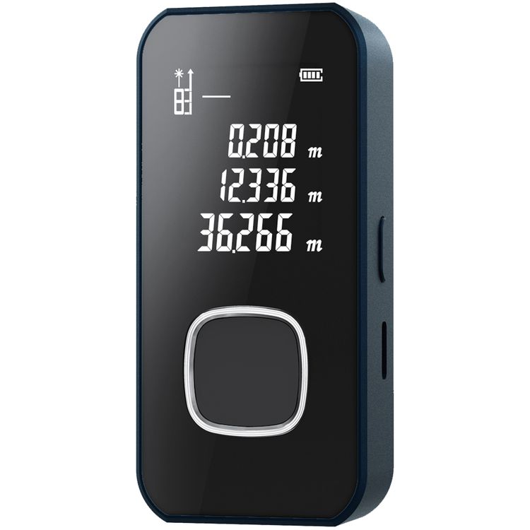 Powerology Smart Laser Measurement Tool with Up to 60m Distance Measurement, 370mAh Battery Capacity, Compatible with Meters, Inches & Feet - Blue