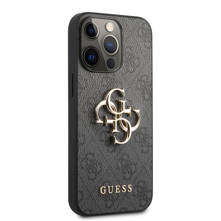 CG MOBILE Guess PU Leather 4G Big Metal Logo Compatible for iPhone 13 Pro Max (6.7") Anti-Scratch, Easy Access to All Ports, Shock Absorption & Drop Protection