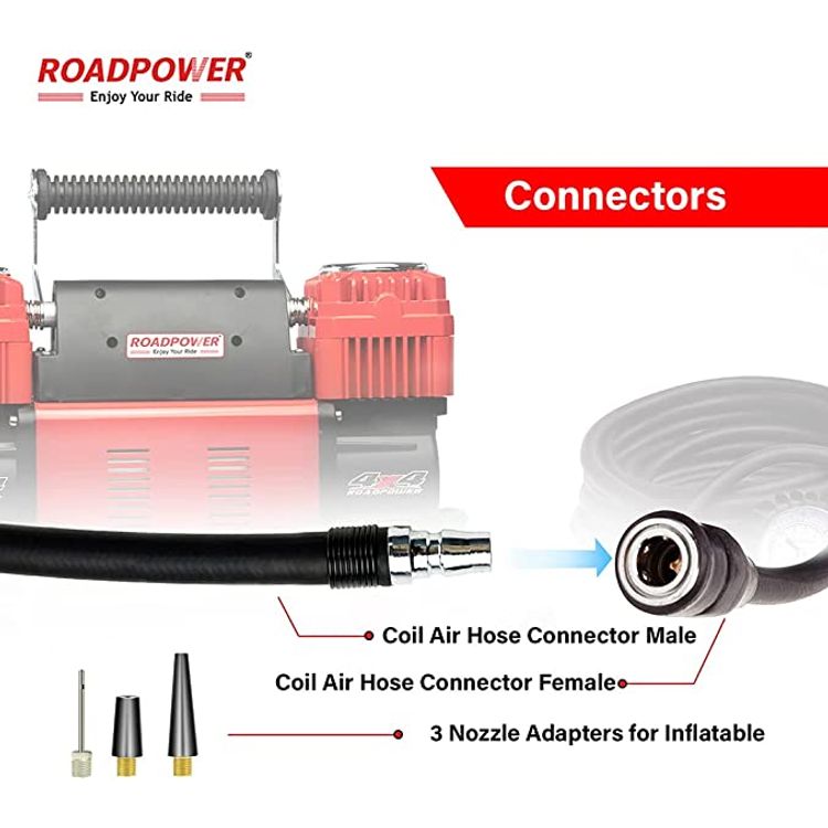 Roadpower Dual Cylinder Car Air Compressor Ultra Extreme 4X4 Tire Super Air Flow Portable with Carry Bag