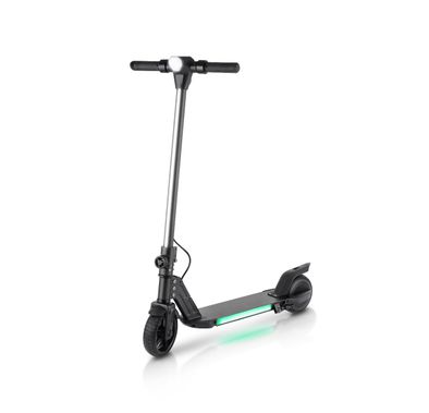 Green Lion GBK-KIDS E-Scooter with 130W Efficient Motor, Powerful Headlight, Dual Brake System, Digital Display, Bulit-in-BT Speaker, 6.3" Safe Solid Tires - Black