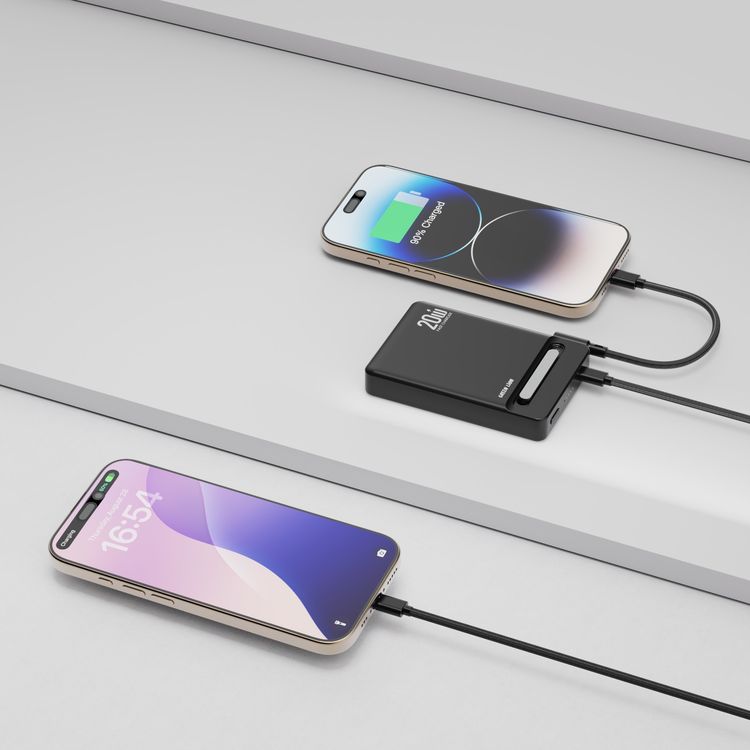 Green Lion Bond Power Bank 10000mAh with Safety Protections, Durable Braided Cable, Strong Magnets , Detachable Type-C Cable, Built In Stand, MagSafe Compatibility, Ultra-Slim Design - Black