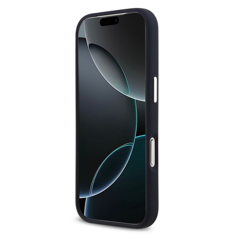 كفر لاكوست ماج سيف من السيليكون بشعار معدني لهاتف آيفون 17 برو، حماية من السقوط، تغليف مستدام، تصميم نحيف، سهل التثبيت - لون كحلي.