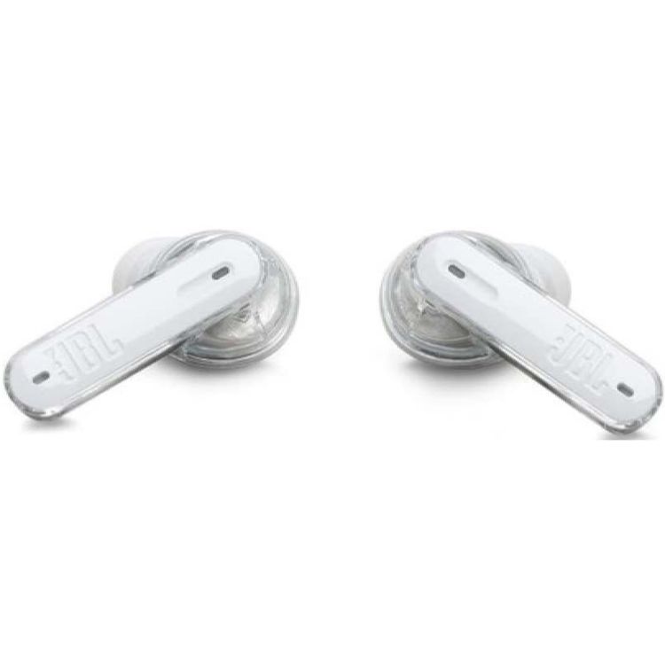 JBL Tune Beam True Wireless Earbuds In-Ear with Mic, Water & Dust Resistant, Bluetooth 5.3, Ambient Aware & Talk Thru, Multi-Point Connection, Active Noise Cancelling, Touch Control, Fast Charge - Ghost White
