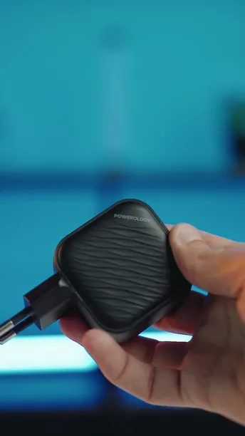 Powerology GaN Ultimate EU Dual PD Charger in UAE | 65W Power Delivery, 36W USB-A Output - Black | (PWCUQC019)