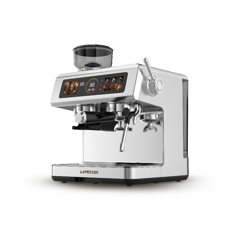 LePresso Semi-Automatic Coffee Machine with Adjustable Grind settings, Adjustable Grind settings, 2950 W(Dual Boiler) Rated Power, 58 mm Portafilter - Silver