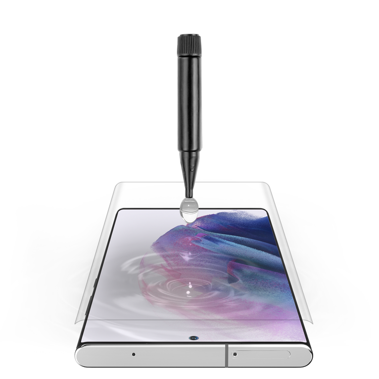 واقي شاشة زجاجي ثلاثي الأبعاد من جرين ليون لهاتف سامسونج جالاكسي S22 بلس، زجاج مقوى بحساسية لمس - شفاف