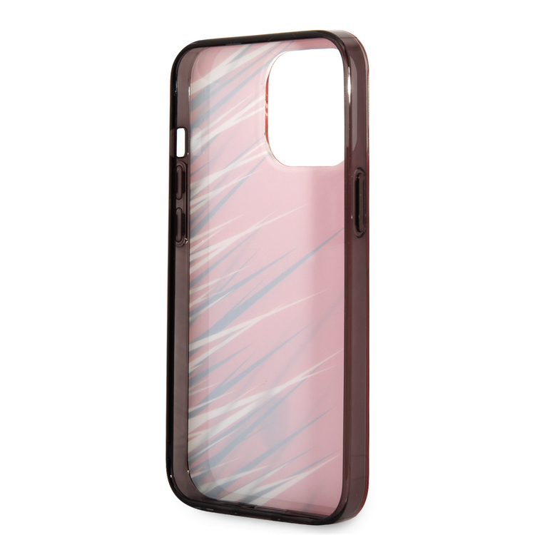 Ferrari PC/TPU Case with Double Layer Grass Print iPhone 14 Pro Compatibility - Red