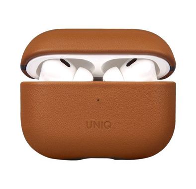 Uniq Terra Genuine Leather Case for AirPods Pro (1st Gen & 2nd Gen), Inner Microfiber Lining, Braided Wrist Strap, Wired and Wireless Charging