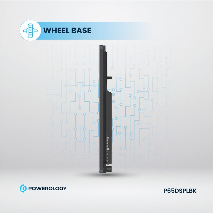 Powerology Dual Windows & Android Interactive Smartboard, Wireless Screen Casting, Digital writing & Drawing, Bluetooth V5.0, 65" D-LED Backlight Display, 8GB RAM, 128GB Storage - Black