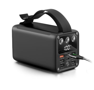 Green Lion Major 60,000 mAh Power Bank with LED Digital Display, Portable Rope, Short Circuit Protection, Over Voltage Protection, Over Charge Protection - Black