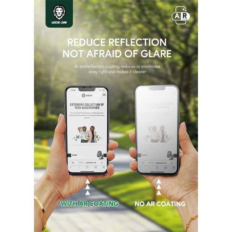 Green Anti-Reflective Transparent Glass Screen Protector