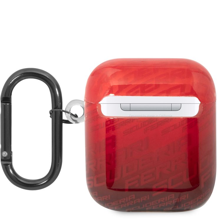 حافظة CG MOBILE Ferrari بتصميم نمط Scuderia Ferrari متوافق مع Airpods 1/2 - أحمر