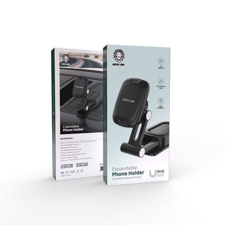 Green Lion Expandable Phone Holder - Black