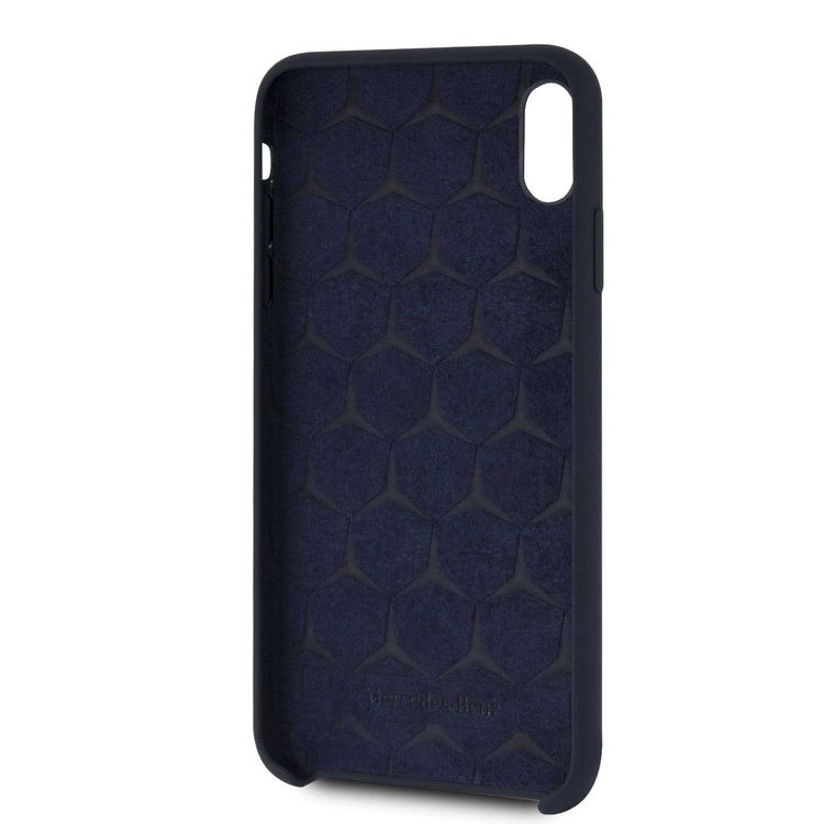CG MOBILE Mercedes-Benz Silicone Phone Case with Microfiber Lining for iPhone Xs Max Officially Licensed - Navy