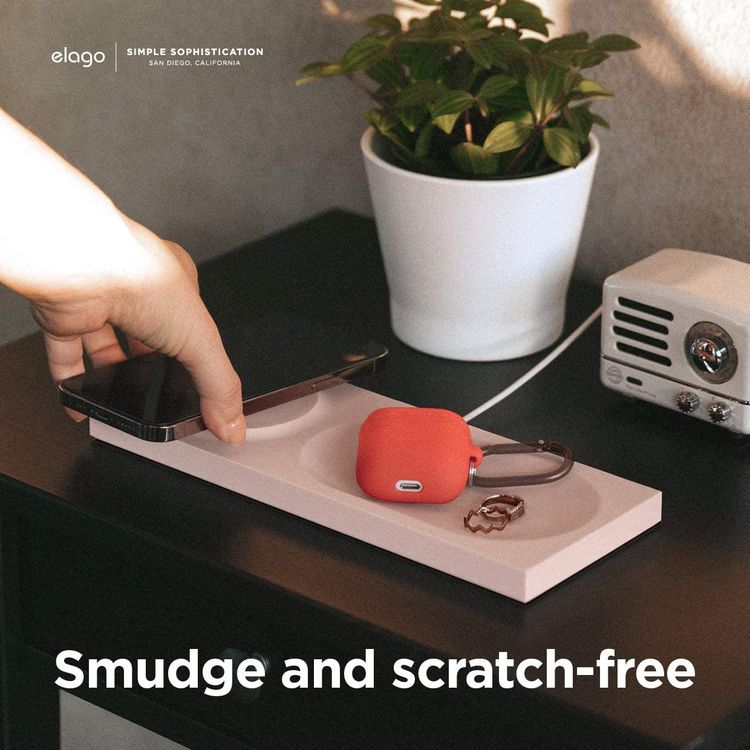 elago Charging Tray with MagSafe Charger Magnetic Wireless Charger Tray, with iPhone 12, Pro, Pro Max, Mini and other Wireless Chargers phones [Magsafe Not Included] Pink Sand