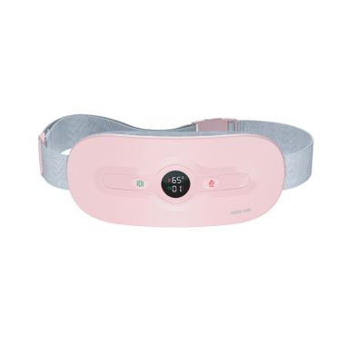 Green Lion Bloom Heat Menstrual Heating Pad with 6 Heating Modes, 6 Vibration Modes, ABS & Suede Fabric Material, 2000mAh Battery Capacity, 70-120cm Adjustable Belt, Type-C Charging Port, 3 Hours Charging Time, 3 Hours Working Time, Intelligent Digital Display - Pink