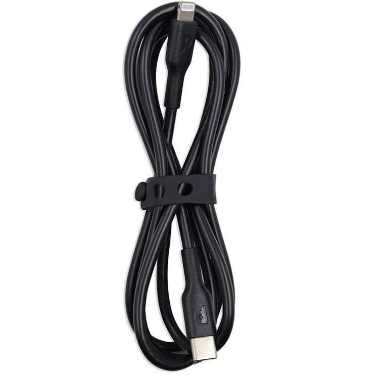 Powerology USB-C to Lightning Cable with 20W Power Delivery, 1.2m Cable Length, PVC Material, Universal Compatibility, Fast Data Sync & Charge - Black