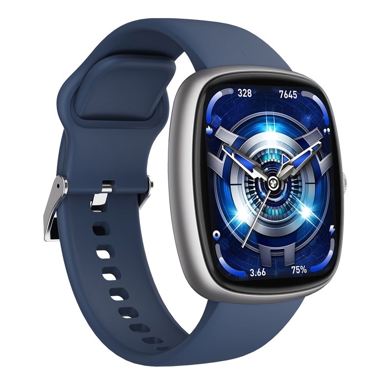 Porodo Rony 1.83" Sport Smart Watch with Multiple Sport Modes, Activity Tracker, Sleep Analysis, Up to 6 Days Battery Life, 2 Hours Charging Time, 20 Days Standby Time, 250mAh Battery Capacity, 64MB Flash Memory, Bluetooth Version 5.2, IP67Water Resistance Level - Silver