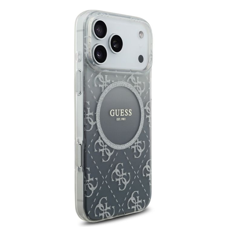 غطاء MagSafe PC و TPU بتدرج لامع لهاتف iPhone 17 Pro Max، مع حماية من السقوط، تصميم نحيف، قبضة مريحة، تغليف مستدام، سهل التركيب، تصميم خفيف الوزن - رمادي