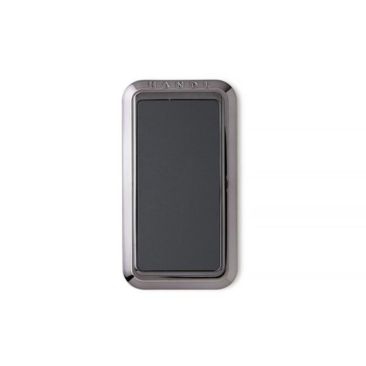 هاندل قبضة هاتف صلبة ، أزواج مع أي هاتف ذكي ، مسند متعدد الوظائف ، متوافق مع الشحن اللاسلكي ، قبضة الهاتف والحامل - رمادي