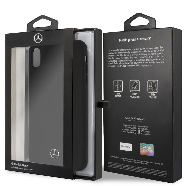 CG MOBILE Mercedes-Benz Silicone Phone Case with Microfiber Lining for iPhone Xr Officially Licensed - Black