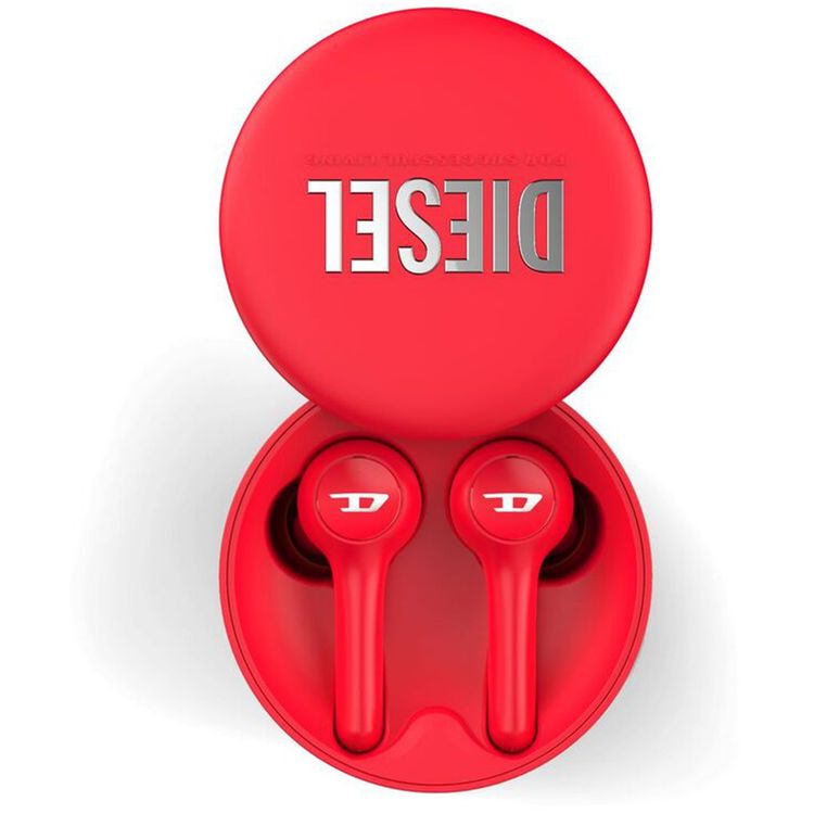 Diesel True Wireless Earbuds, Multi-Functional Button, 32 Hours Total Playtime, In-Ear Only, Multi-Functional Button, Mono and Stereo - Red