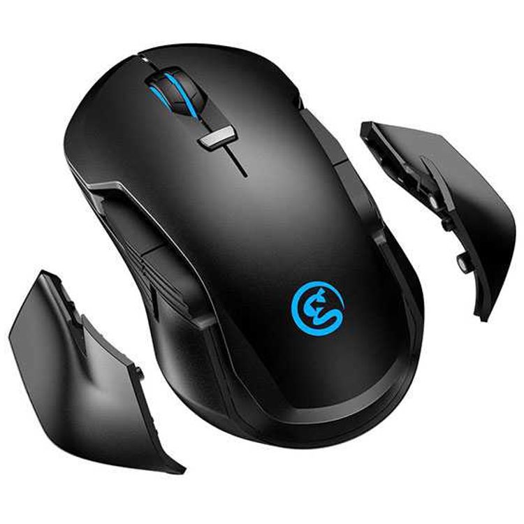 GameSir GM300 Wireless Gaming Mouse, Agility X Technology w/ 1ms Report Rate, Anti-Slip Skin Coating, Customize Magnetic Side Plate & Counterweight, Omron Mechanical Mouse - Black