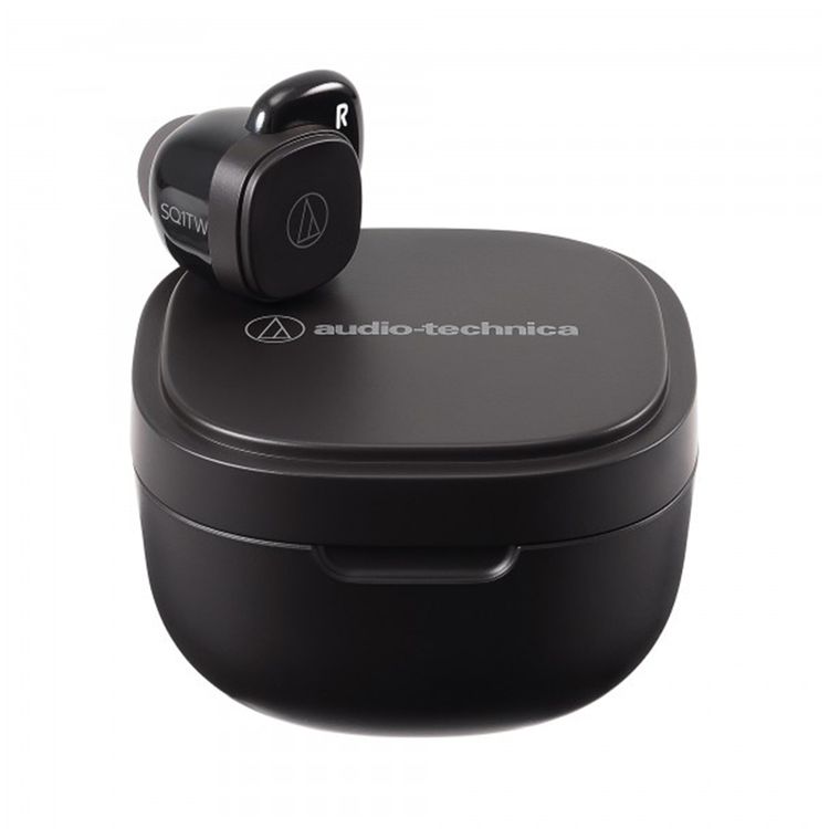 Audio-Technica ATH-SQ1TW-BK Wireless Earbuds, Touch Sensor Control, Fast Pair, 1.5 Hours Charging Time, 6.5 Battery Life - Black