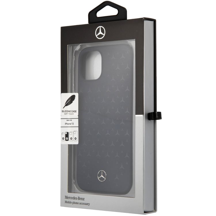 CG MOBILE Mercedes Benz Liquid Silicone Case With Stars Pattern Compatible for iPhone 13 (6.1") Anti-Scratch, Easy Access to All Ports, Drop Protection