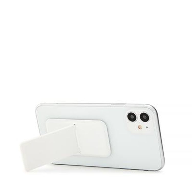 هاندل قبضة هاتف صلبة ، أزواج مع أي هاتف ذكي ، مسند متعدد الوظائف ، متوافق مع الشحن اللاسلكي ، قبضة الهاتف والحامل - ابيض