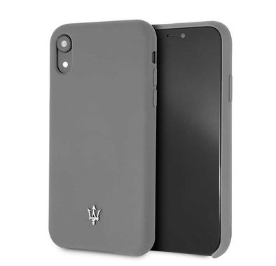 Maserati Silicone Hard Case for Apple iPhone Xr - Gray