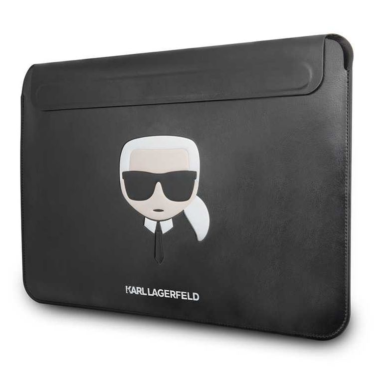 CG Mobile Karl Lagerfeld Computer Sleeve with Ikonik Karl 13" Protection Bag Compatible with MacBook Pro 13" / MacBook Air 13" and 13" Notebook, Slim Lightweight Portable Storage Bag Suitable for Outdoor, Business, Office, School Officially Licensed - Black