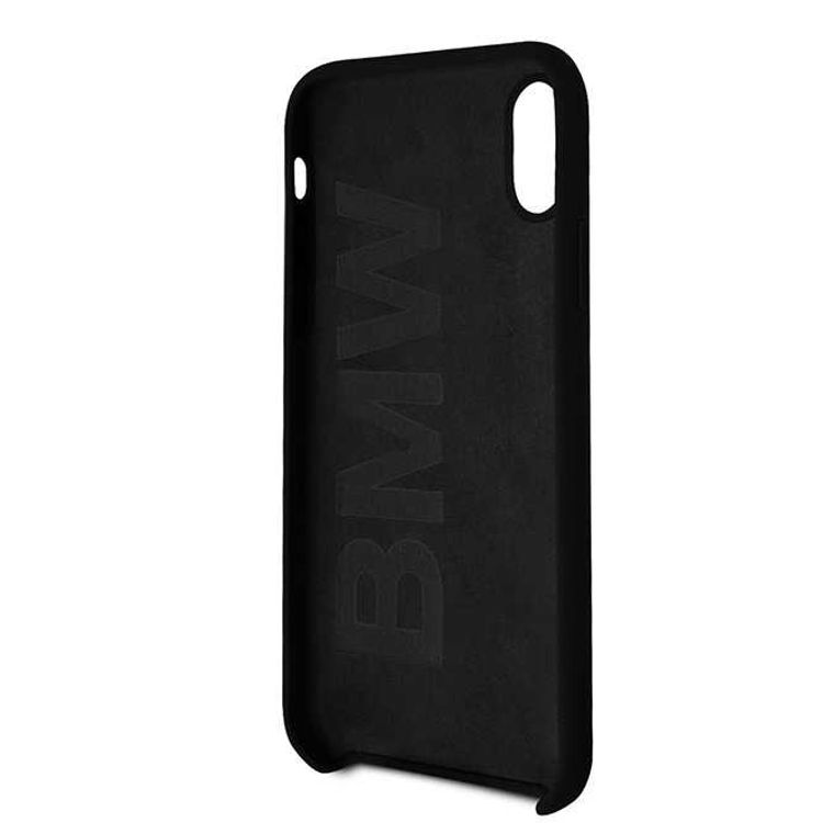 BMW Real Microfiber Silicone Case Compatible with iPhone X - Black