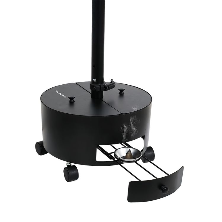 Porodo Lifestyle Essentia Clothing Bakhour Hanger with Storage Tray & Wheels, Incense Ventilation Holes, Hanger Hook Design, Easy-Move Base - Black