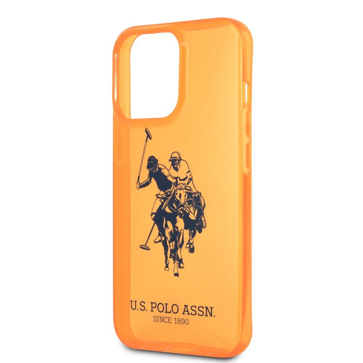 US Polo Assn Full TPU DH Logo Flou Case for iPhone 13 Pro ( 6.1  ) - Orange