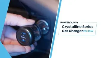 Buy Powerology Dual Type-C Output Ultra-Quick Crystalline Series Car Charger in UAE | Transparent | (PCCSR011)