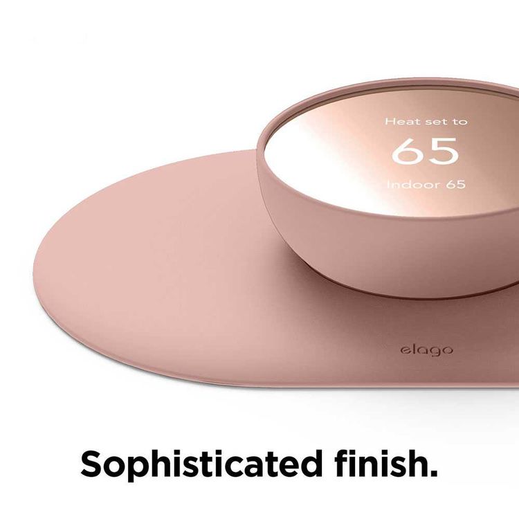Elago Wall Plate Cover Plus Compatible for Nest Thermostats 2020 with Double Coated Circular Wall Plate Design, Anti-Scratch & Easy Installation - Sand Pink