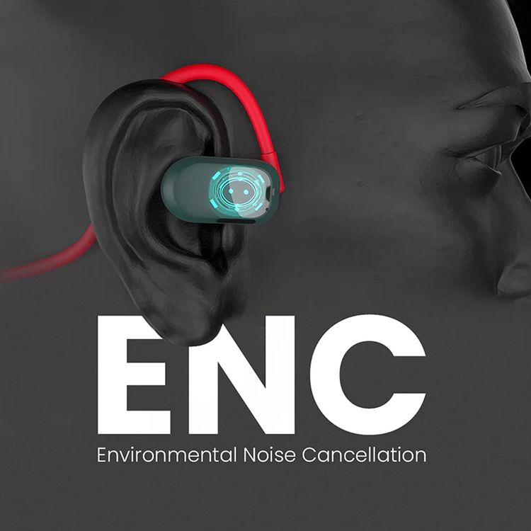 HiFuture FutureMate Air Conduction Headphones with Dual ENC Microphones, Up to 8 Hours Working Time, 10m Transmission Range, Bluetooth Version 5.3, Secure Fit, Lightweight Design - Black