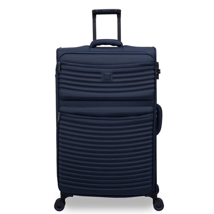 it luggage Precursor Unisex Lightweight Soft Case Trolley, Expandable Polyester Luggage with 8 Spinner Wheels, Telescopic Handle & TSA Lock - Large / Dress Blue