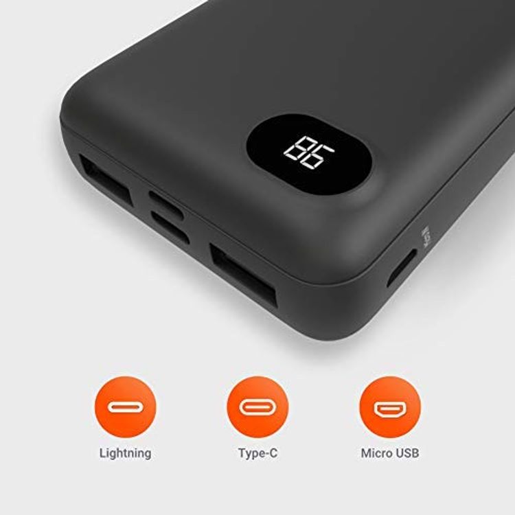 Porodo 4-Port Power Bank with Digital Power Display - 10000 mAh - Black